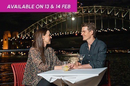 A couple celebrating Valentine’s Day on the Magistic dinner cruise