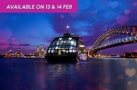 The Clearview Glass Boat cruising on Sydney Harbour with the Harbour Bridge in the background