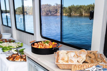 The sightseeing vessel cruising along the breathtaking Murray River