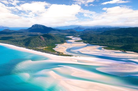 The popular ‘Camira’ adventure yacht navigating the Whitsunday Islands