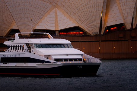 A couple celebrating Valentine’s Day on the Magistic dinner cruise