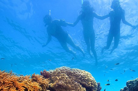 The Thundercat vessel zipping through the Whitsundays to the Great Barrier Reef